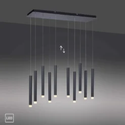 JUST LIGHT 15206-18 BRUNO LED Pendelleuchte 10-flammig schwarz 3000K