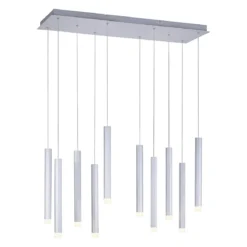 JUST LIGHT 15206-95 BRUNO LED Pendelleuchte 10-flammig alu silber 3000K