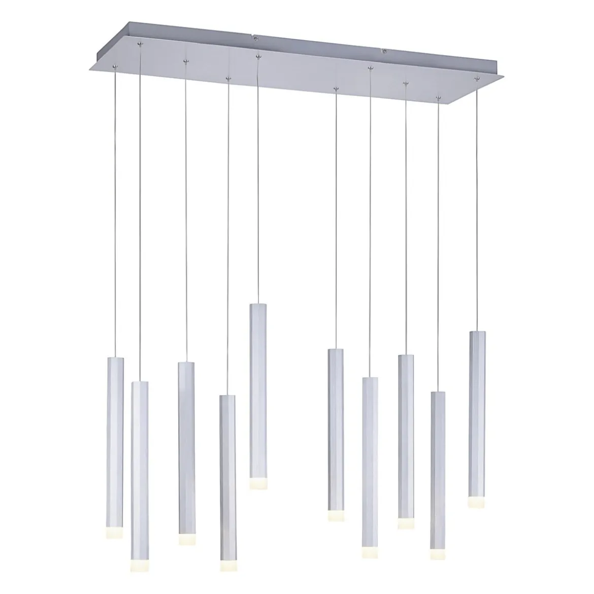 JUST LIGHT 15206-95 BRUNO LED Pendelleuchte 10-flammig alu silber 3000K