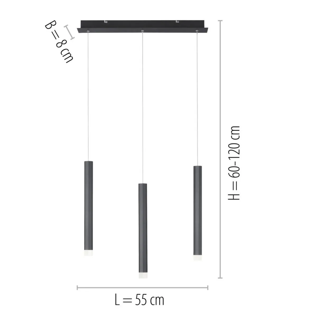 JUST LIGHT 15203-18 BRUNO LED Pendelleuchte 3-flammig schwarz 3000K