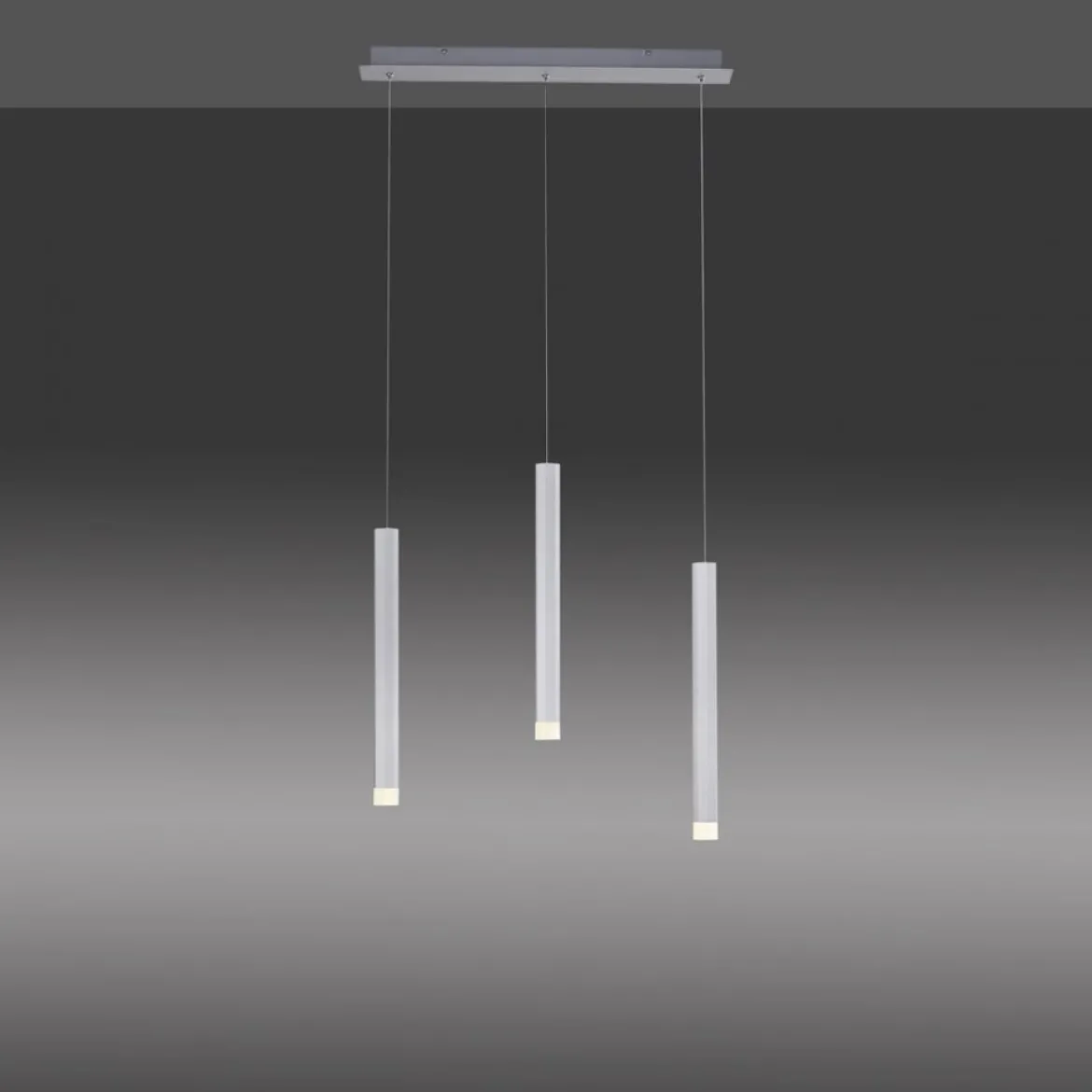 JUST LIGHT 15203-95 BRUNO LED Pendelleuchte 3-flammig aluminium 3000K