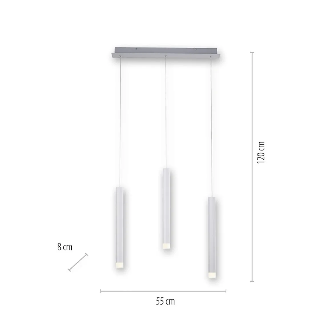 JUST LIGHT 15203-95 BRUNO LED Pendelleuchte 3-flammig aluminium 3000K