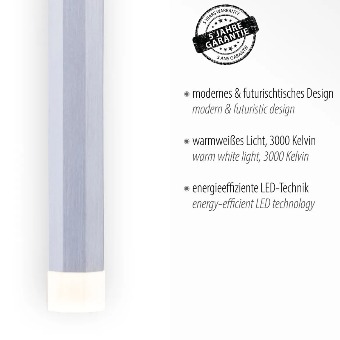 JUST LIGHT 15203-95 BRUNO LED Pendelleuchte 3-flammig aluminium 3000K