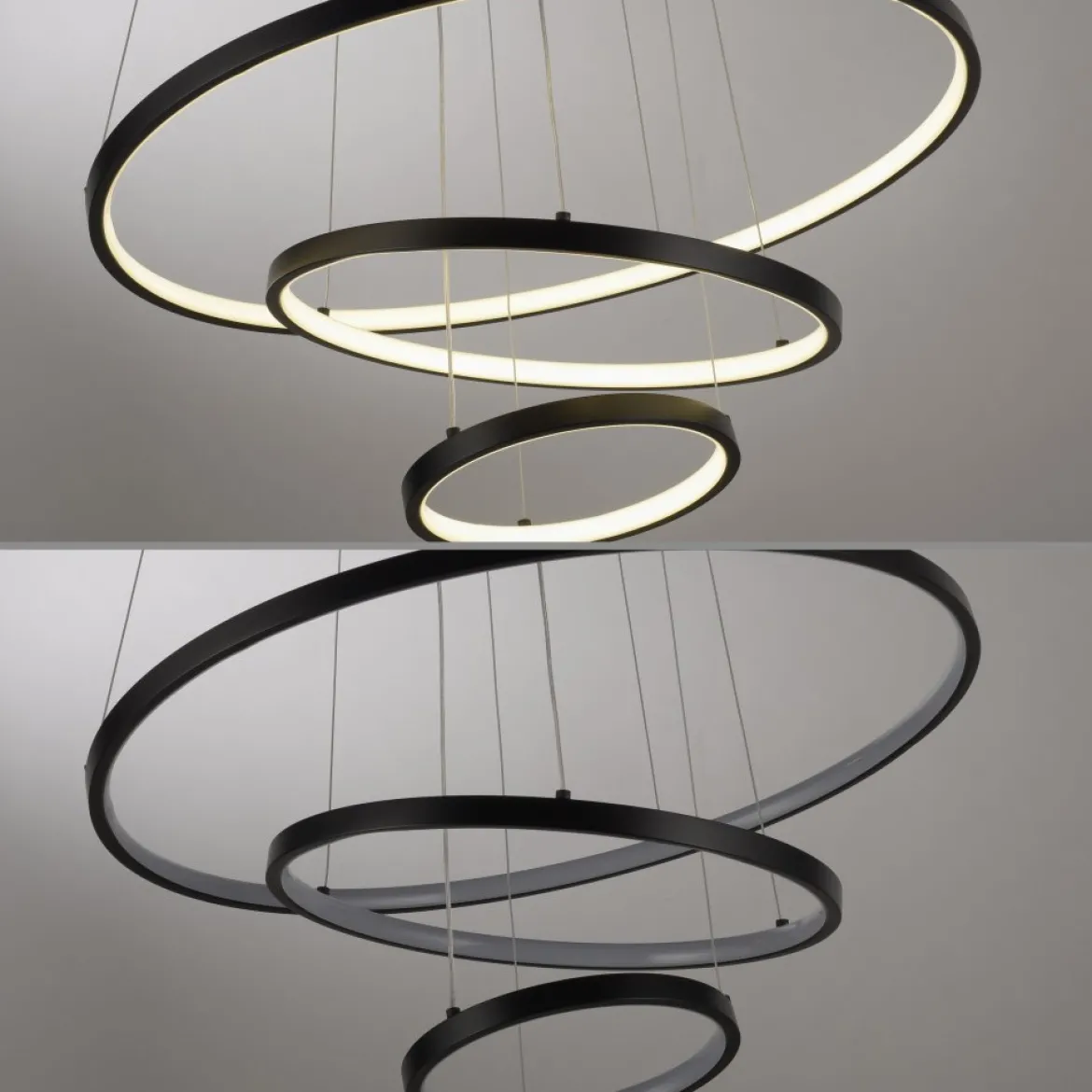 JUST LIGHT 15070-18 CERCHI Pendelleuchte schwarz 3000K