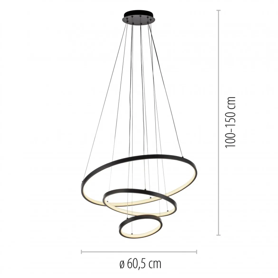 JUST LIGHT 15070-18 CERCHI Pendelleuchte schwarz 3000K