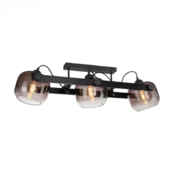 JUST LIGHT 15755-18 CUP 2.0 Deckenleuchte 3-flammig schwarz Rauchglas