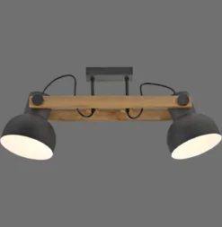 JUST LIGHT 15744-18 CUP 2.0 Deckenleuchte 2-flammig schwarz Holz E27