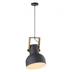 JUST LIGHT 15747-18 CUP 2.0 Pendelleuchte 30cm schwarz Holz E27