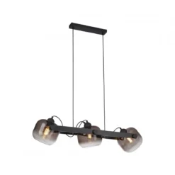 JUST LIGHT 15753-18 CUP 2.0 Pendelleuchte 3-flammig schwarz Rauchglas