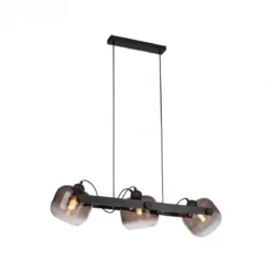 JUST LIGHT 15753-18 CUP 2.0 Pendelleuchte 3-flammig schwarz Rauchglas