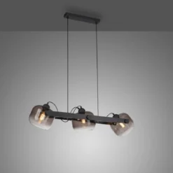 JUST LIGHT 15753-18 CUP 2.0 Pendelleuchte 3-flammig schwarz Rauchglas