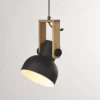JUST LIGHT 15741-18 CUP 2.0 Pendelleuchte schwarz Holz E27