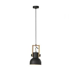 JUST LIGHT 15741-18 CUP 2.0 Pendelleuchte schwarz Holz E27