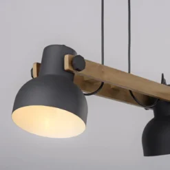 JUST LIGHT 15742-18 CUP 2.0 Pendelleuchte 2-flammig schwarz Holz E27