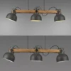 JUST LIGHT 15743-18 CUP 2.0 Pendelleuchte 3-flammig schwarz Holz E27