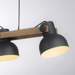 JUST LIGHT 15743-18 CUP 2.0 Pendelleuchte 3-flammig schwarz Holz E27