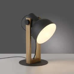 JUST LIGHT 15746-18 CUP 2.0 Tischleuchte schwarz Holz E27