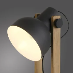 JUST LIGHT 15746-18 CUP 2.0 Tischleuchte schwarz Holz E27