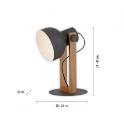 JUST LIGHT 15746-18 CUP 2.0 Tischleuchte schwarz Holz E27