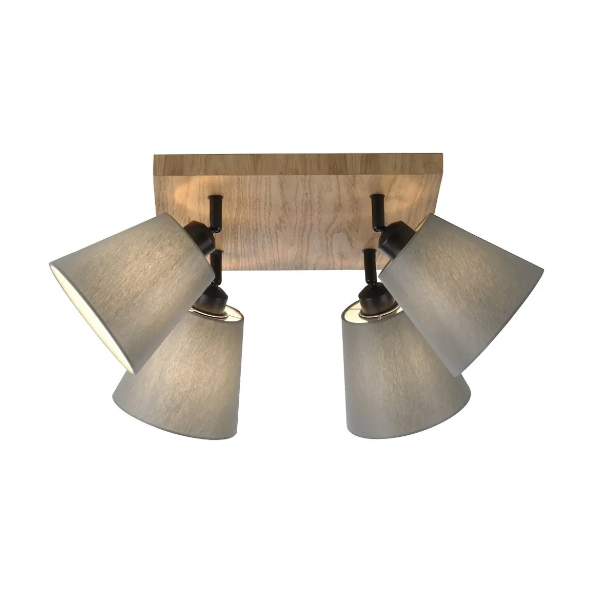 JUST LIGHT 11583-79 Deckenleuchte Green Michel 4-flammig Eiche Stoffschirme Grau