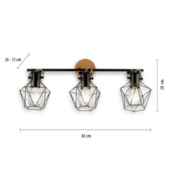 JUST LIGHT 15673-78 Deckenleuchte JARO Holz-natur 3-flammig