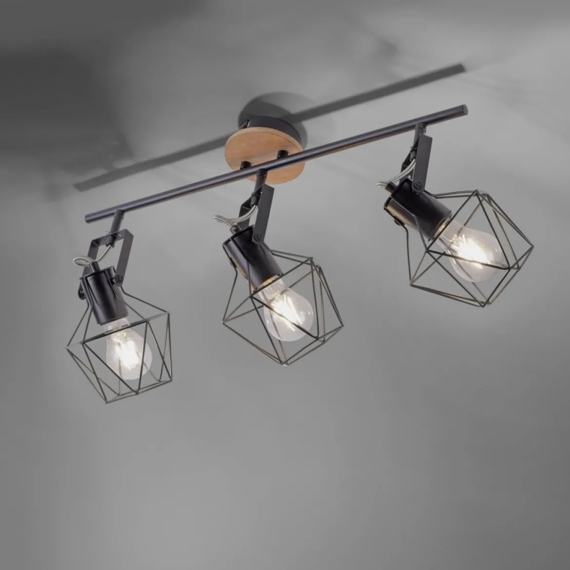 JUST LIGHT 15673-78 Deckenleuchte JARO Holz-natur 3-flammig