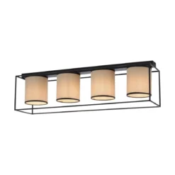 JUST LIGHT 15304-18 Deckenleuchte RAVEN 4-flammig schwarz Stoffschirme