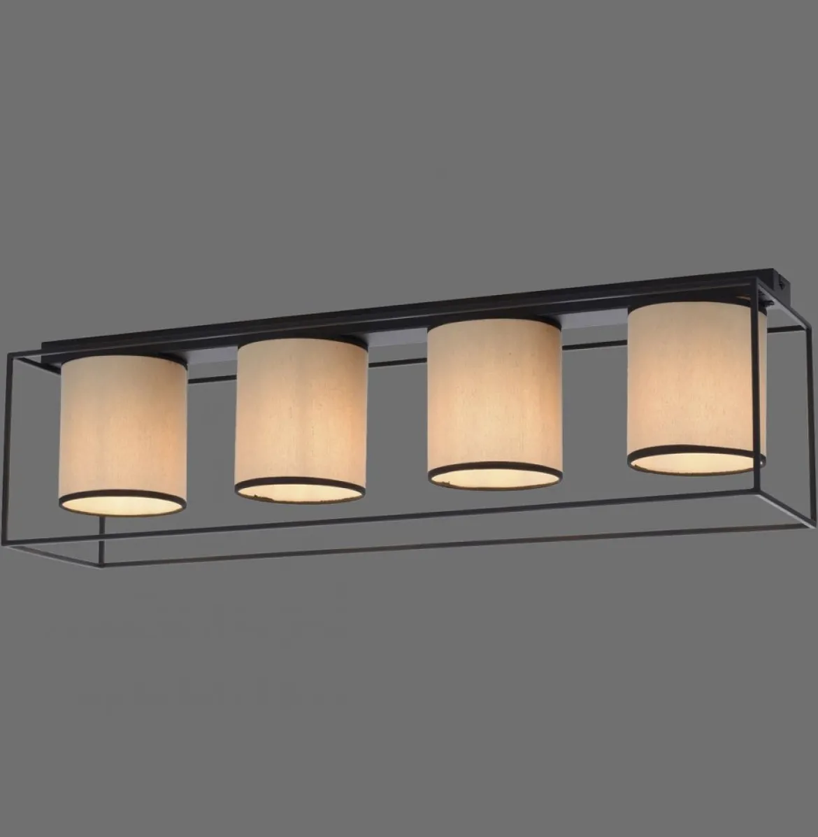 JUST LIGHT 15304-18 Deckenleuchte RAVEN 4-flammig schwarz Stoffschirme