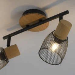 JUST LIGHT 15192-79 Deckenleuchte TAMIS 2-flammig Holz Metall