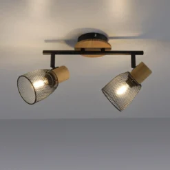 JUST LIGHT 15192-79 Deckenleuchte TAMIS 2-flammig Holz Metall
