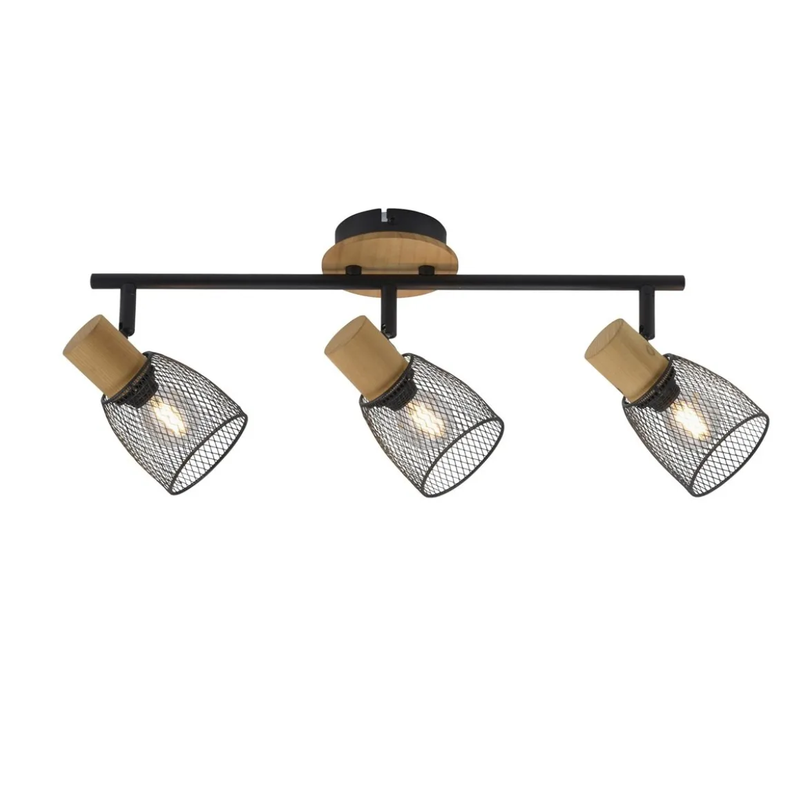 JUST LIGHT 15193-79 Deckenleuchte TAMIS 3-flammig schwarz Holz
