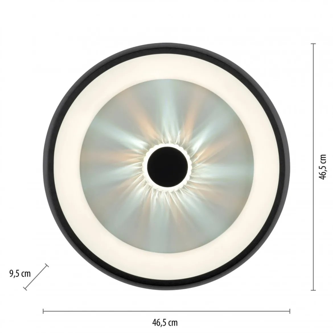 JUST LIGHT 14384-18 Deckenleuchte Vertigo schwarz CCT Kristalleffekt 47cm