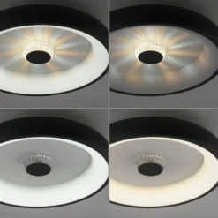 JUST LIGHT 14384-18 Deckenleuchte Vertigo schwarz CCT Kristalleffekt 47cm