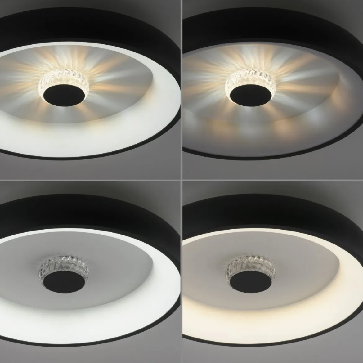 JUST LIGHT 14384-18 Deckenleuchte Vertigo schwarz CCT Kristalleffekt 47cm