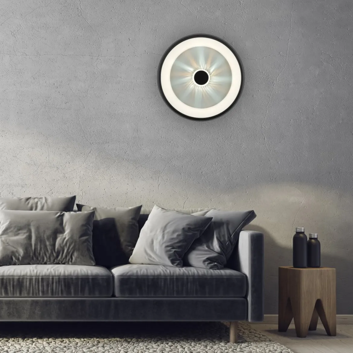JUST LIGHT 14384-18 Deckenleuchte Vertigo schwarz CCT Kristalleffekt 47cm
