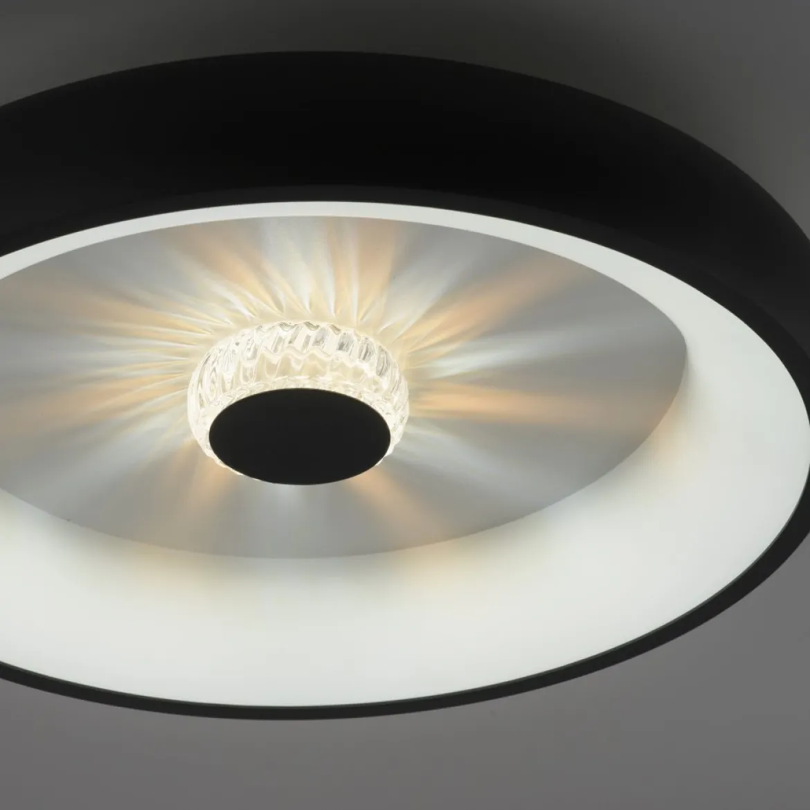JUST LIGHT 14384-18 Deckenleuchte Vertigo schwarz CCT Kristalleffekt 47cm