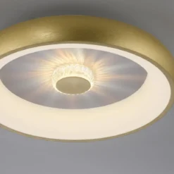 JUST LIGHT 14384-60 Deckenleuchte Vertigo messing matt CCT Kristalleffekt 47cm