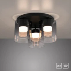 JUST LIGHT 14041-18 ELIO Deckenleuchte 3-flammig schwarz 3000K