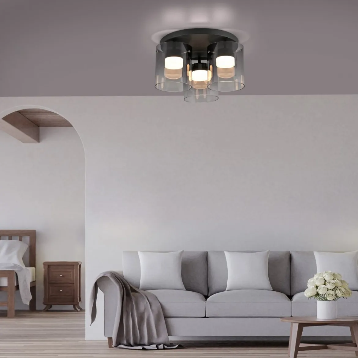 JUST LIGHT 14041-18 ELIO Deckenleuchte 3-flammig schwarz 3000K