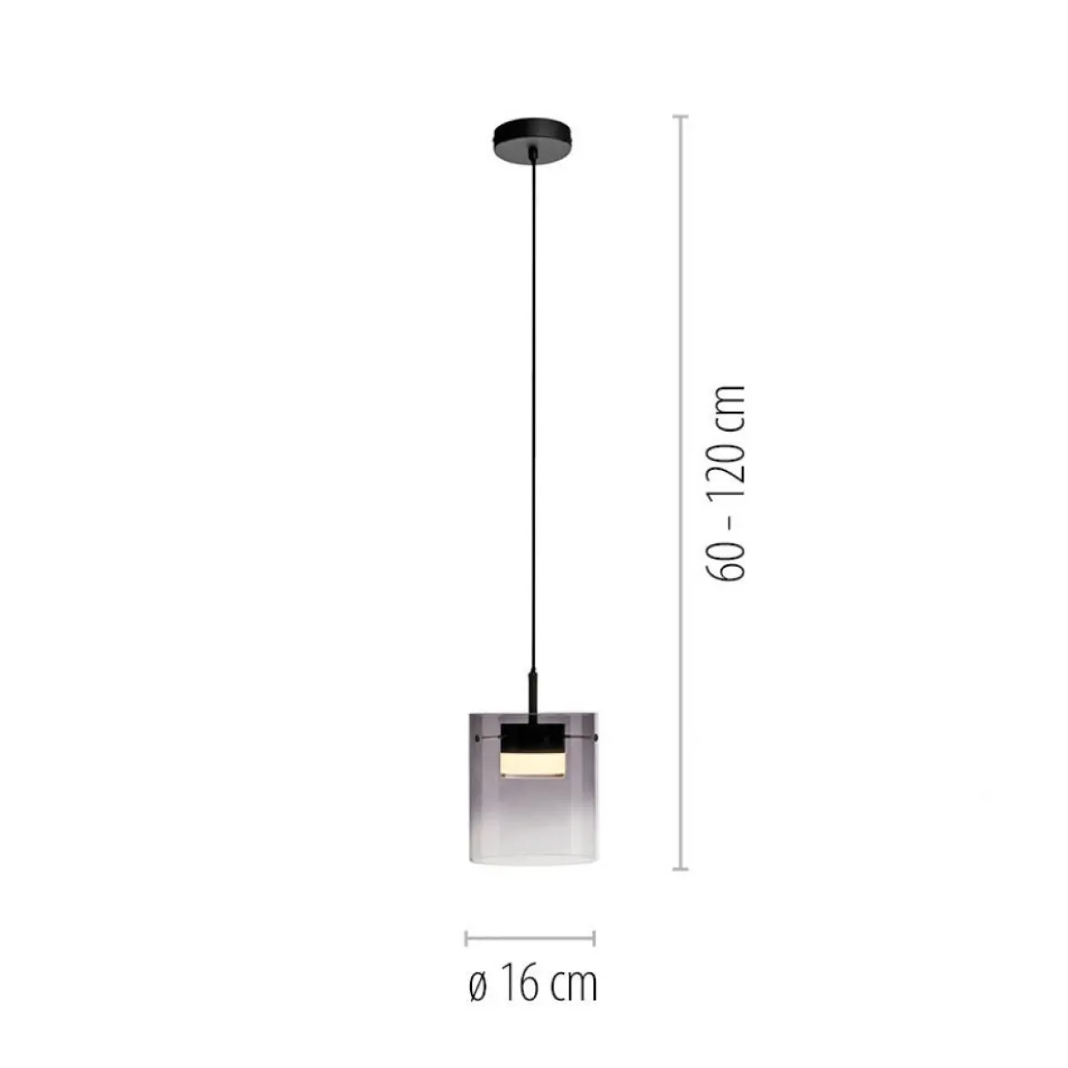 JUST LIGHT 14042-18 ELIO Pendelleuchte 1-flammig schwarz 3000K