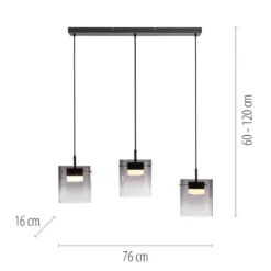 JUST LIGHT 14043-18 ELIO Pendelleuchte 3-flammig schwarz 3000K