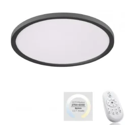 JUST LIGHT 15571-18 FLAT LED Deckenleuchte schwarz 40cm CCT