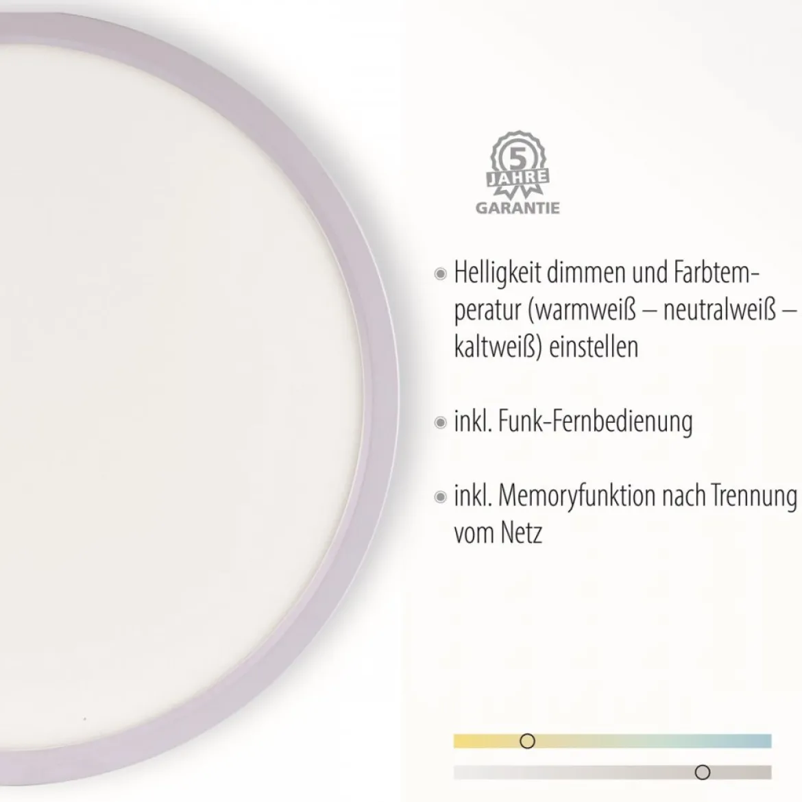 JUST LIGHT 15571-16 FLAT LED Deckenleuchte weiß 40cm CCT