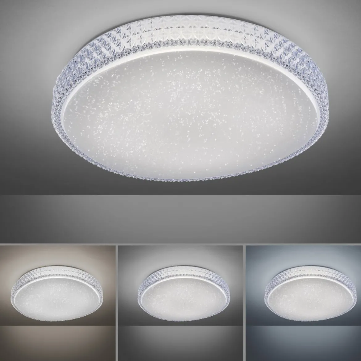JUST LIGHT 14373-00 FRIDA LED Deckenleuchte 60cm transparent Sternenhimmeloptik