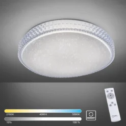 JUST LIGHT 14373-00 FRIDA LED Deckenleuchte 60cm transparent Sternenhimmeloptik