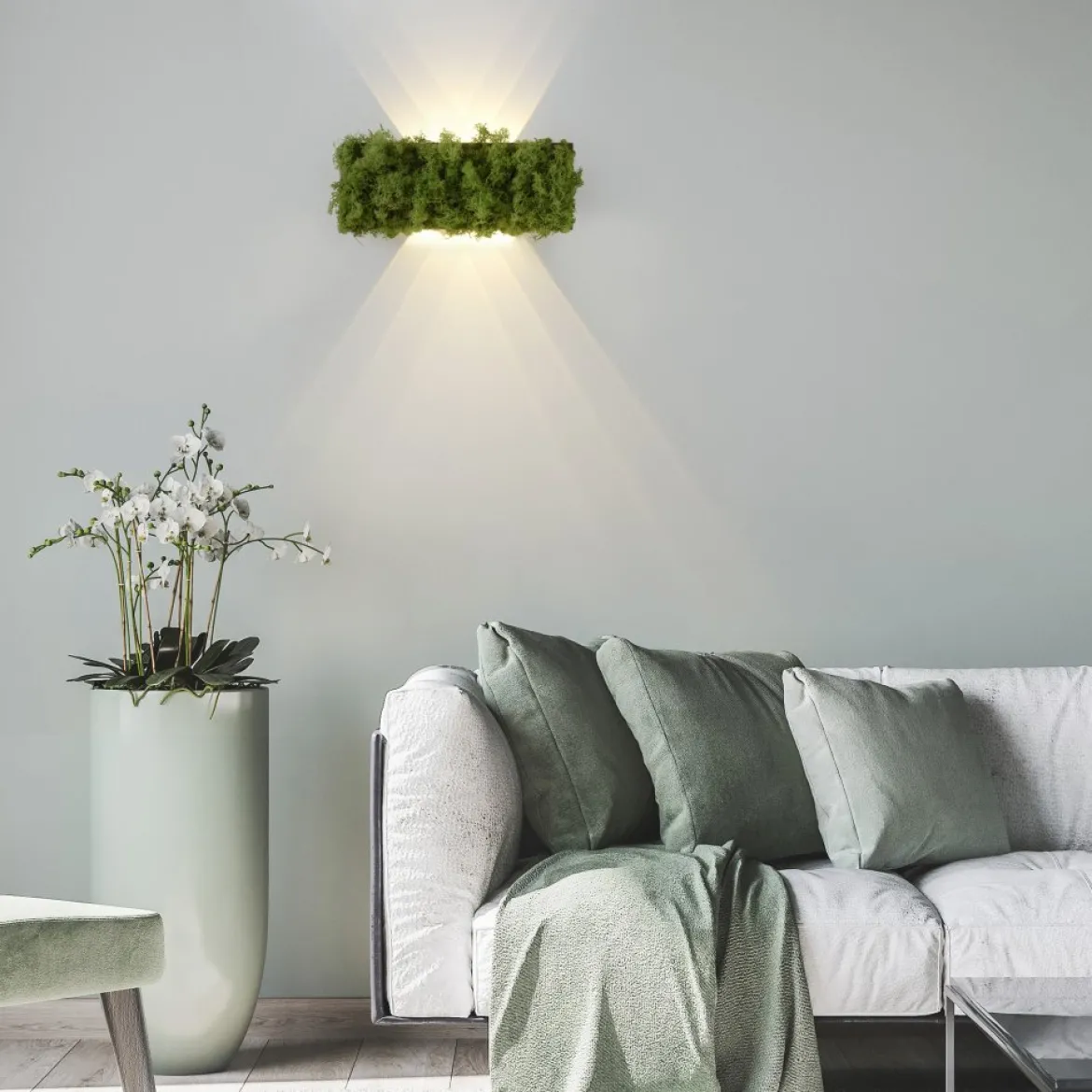 JUST LIGHT 15637-66 GREEN CARLO LED Wandleuchte moos eckig