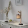 JUST LIGHT 15784-29 GREEN TRIBU Tischleuchte taupe Stoffschirm 1-flammig
