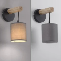 JUST LIGHT 15781-29 GREEN TRIBU Wandleuchte Stoffschirm taupe 1-flammig