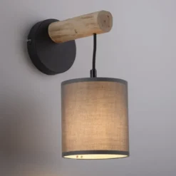 JUST LIGHT 15781-29 GREEN TRIBU Wandleuchte Stoffschirm taupe 1-flammig