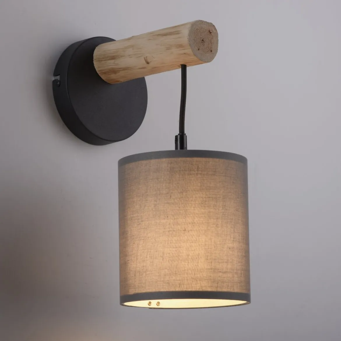 JUST LIGHT 15781-29 GREEN TRIBU Wandleuchte Stoffschirm taupe 1-flammig